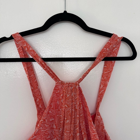 Diane Von Furstenberg 100% Silk Halter Maxi Dress ogami Orange tropical - Picture 4 of 10